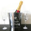 Hielera Personalizada con Champagne y Copas
